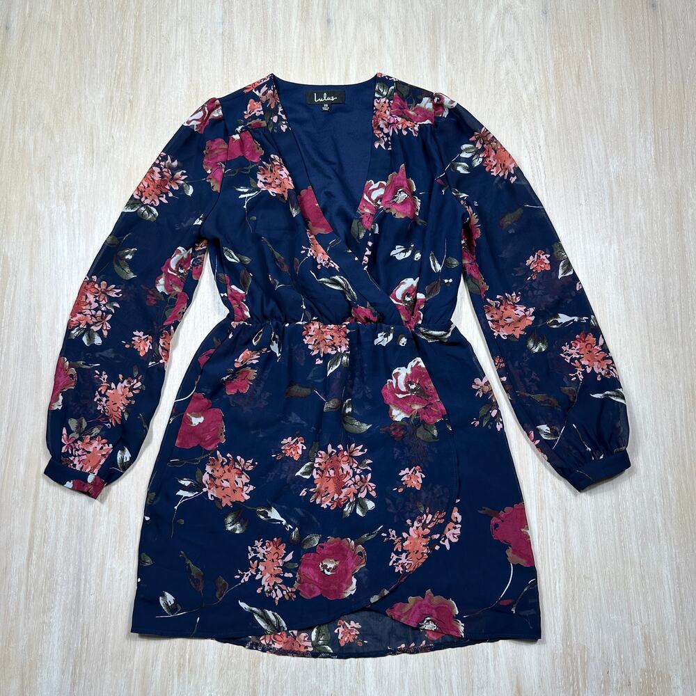 Lulu's Floral Pretty Pretender Romantic Ruffle Party Mini Cocktail Dress XS - Picture 1 of 12